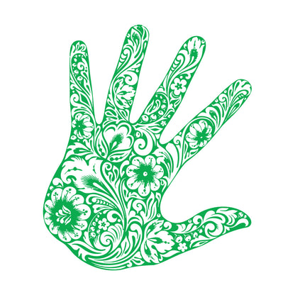 Lettering Stickers Palm Flower Floral Pattern Romantic Window Decals