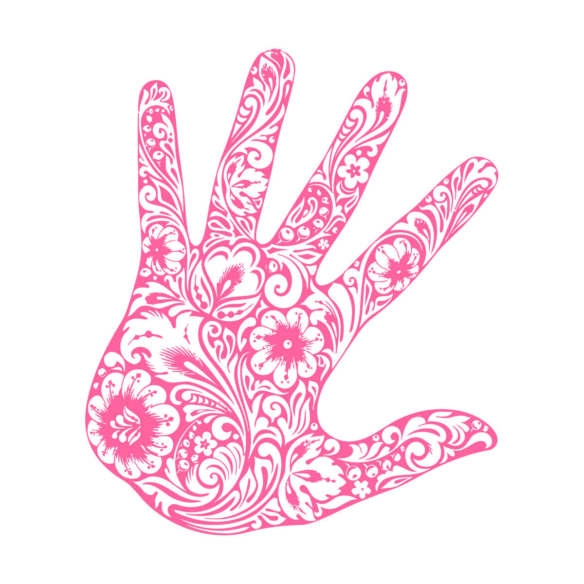 Lettering Stickers Palm Flower Floral Pattern Romantic Window Decals