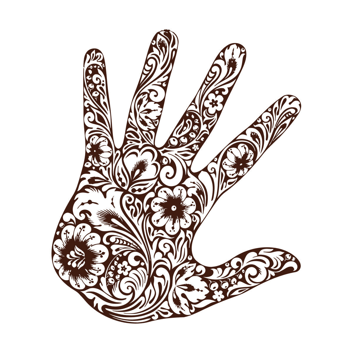 Lettering Stickers Palm Flower Floral Pattern Romantic Window Decals