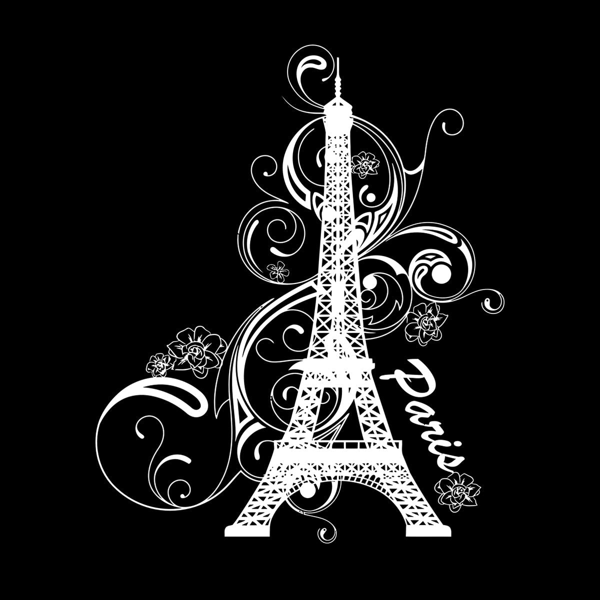 Paris Flower Romantic Eiffel Tower Vacation Wall Decals Paster Paper Glass Stickers