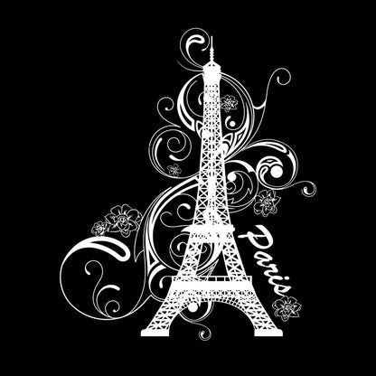 Paris Flower Romantic Eiffel Tower Vacation Wall Decals Paster Paper Glass Stickers