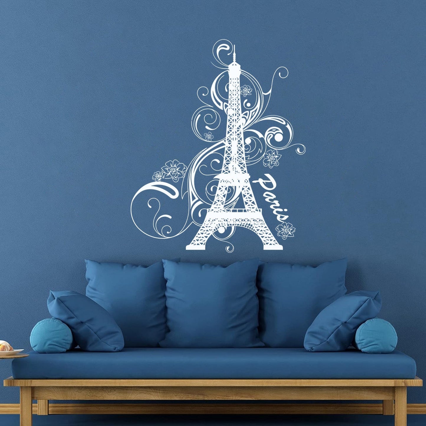 Paris Flower Romantic Eiffel Tower Vacation Wall Decals Paster Paper Glass Stickers