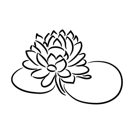 Vinyl Wall Stickers Beautiful Lotus Flower Bud Garden Store Decoration