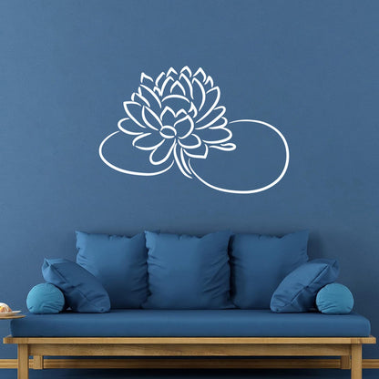Vinyl Wall Stickers Beautiful Lotus Flower Bud Garden Store Decoration