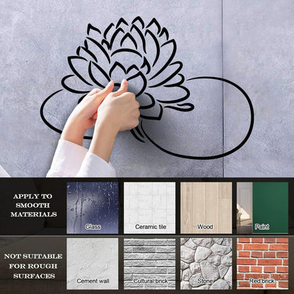 Vinyl Wall Stickers Beautiful Lotus Flower Bud Garden Store Decoration