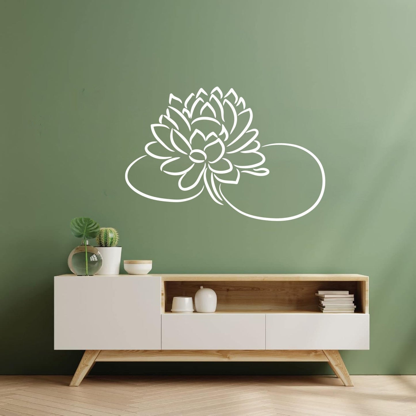 Vinyl Wall Stickers Beautiful Lotus Flower Bud Garden Store Decoration