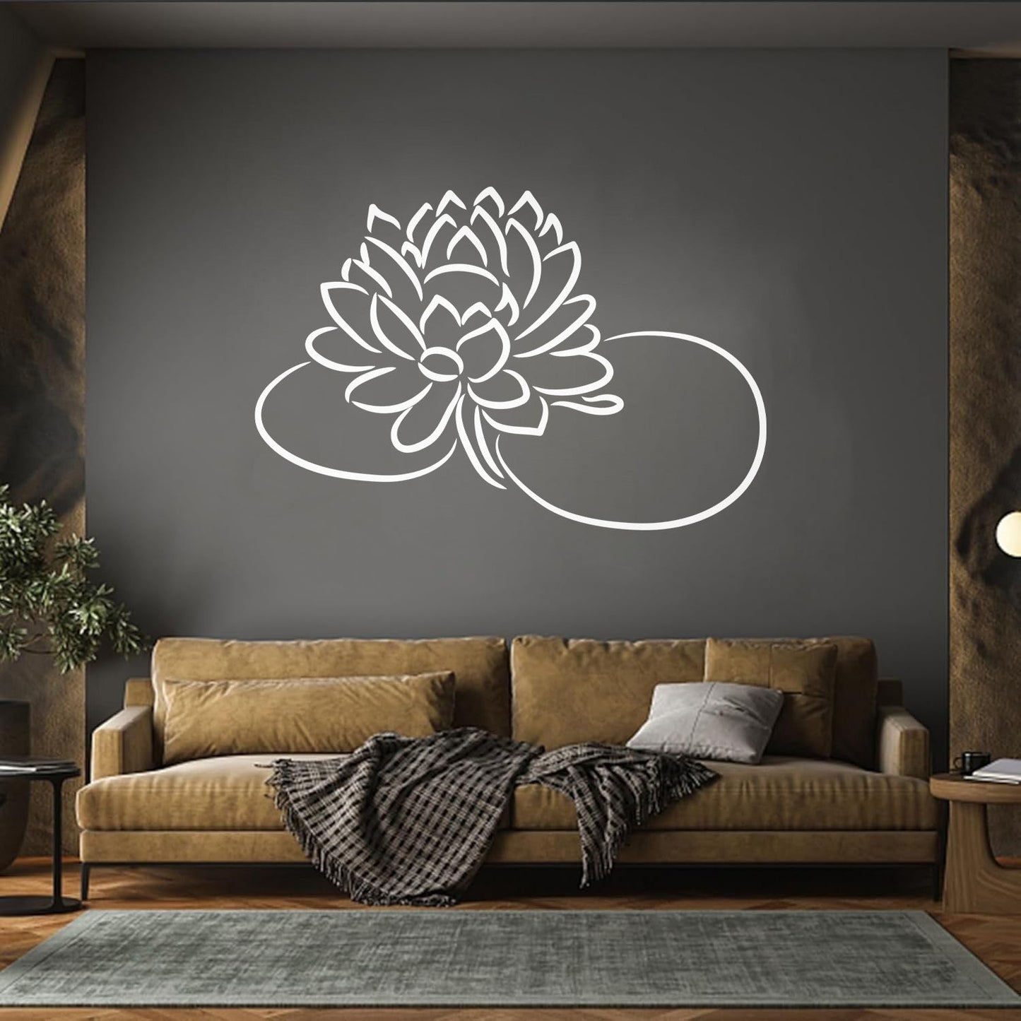 Vinyl Wall Stickers Beautiful Lotus Flower Bud Garden Store Decoration