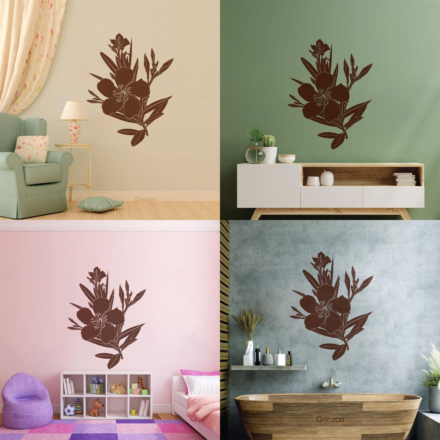 Wall Decals Flower Branch Bud And Leaves Tattoo Culture
