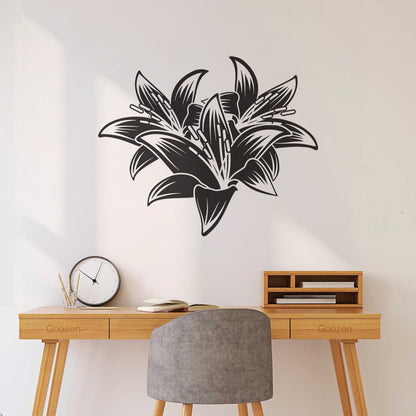 Vinyl Wall Decals Hibiscus Beautiful Tropical Flowers Removable Without Leaving Glue