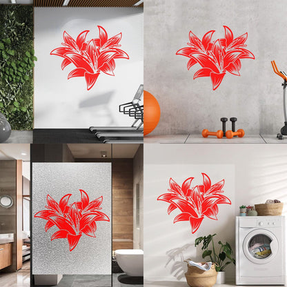 Vinyl Wall Decals Hibiscus Beautiful Tropical Flowers Removable Without Leaving Glue
