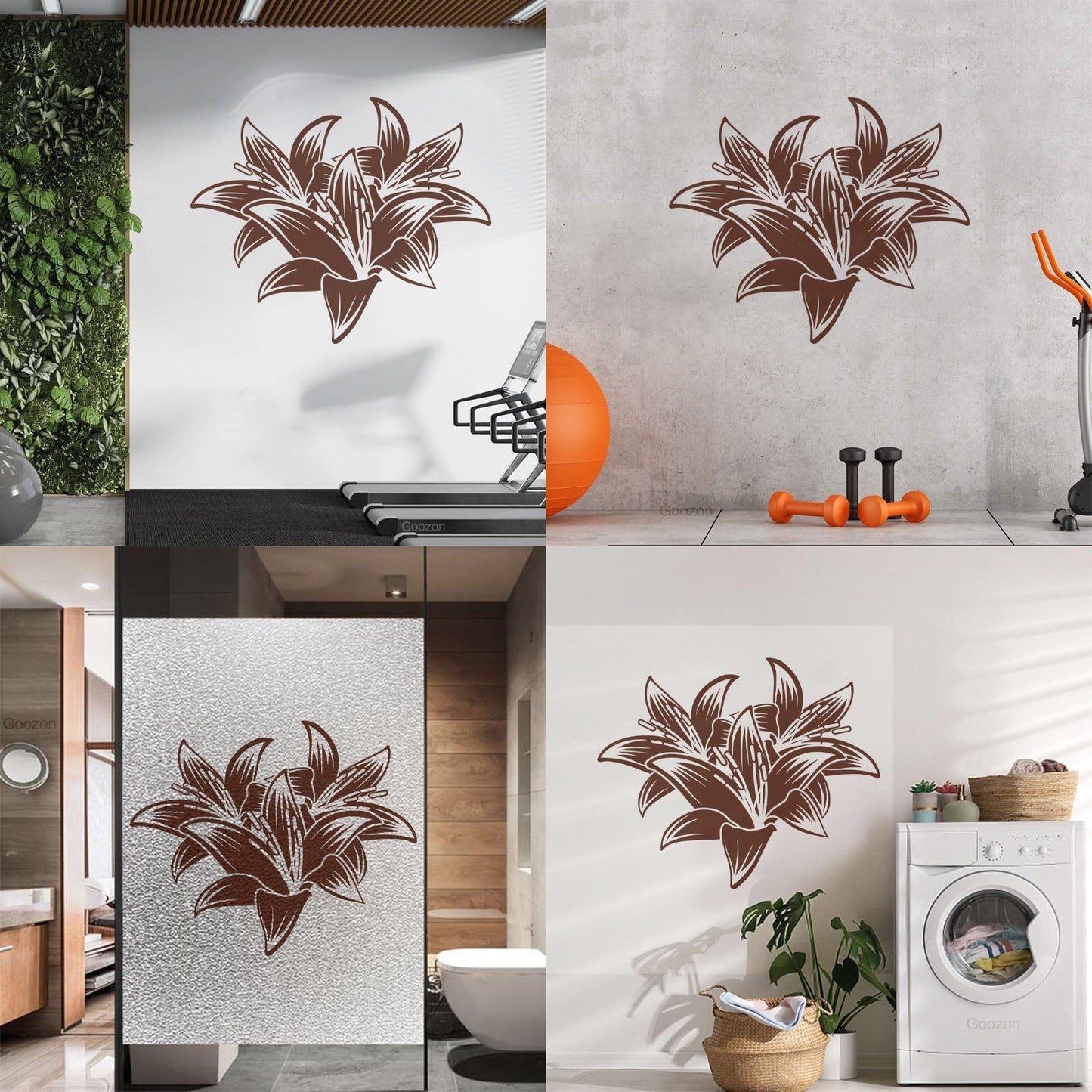 Vinyl Wall Decals Hibiscus Beautiful Tropical Flowers Removable Without Leaving Glue