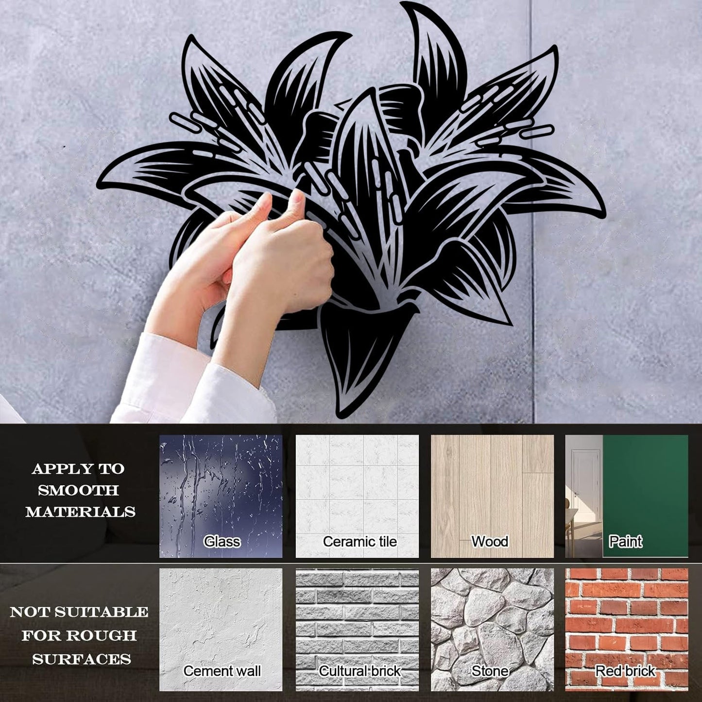 Vinyl Wall Decals Hibiscus Beautiful Tropical Flowers Removable Without Leaving Glue