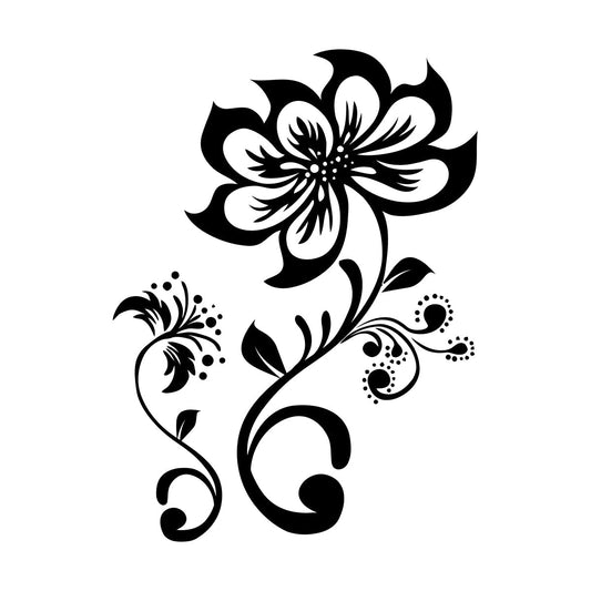 Mural And Wall Vinyl Decal Lotus Flower Exquisite Fabulous Pattern Do Not Damage The Wall Surface