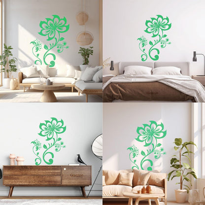 Mural And Wall Vinyl Decal Lotus Flower Exquisite Fabulous Pattern Do Not Damage The Wall Surface