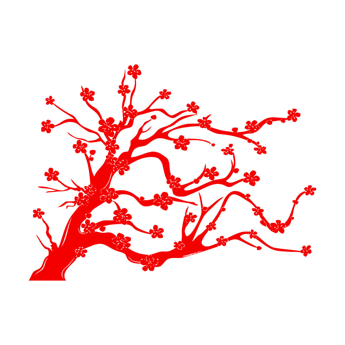 Wall Stickers Paster Paper Tree Flowers Branch Natural Cool Multi Color Selection