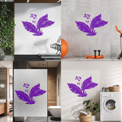 Tropics Flowers Palm Tree Leaves Home Wall Vinyl Sticker Decor Equipped With Transfer Film Kit