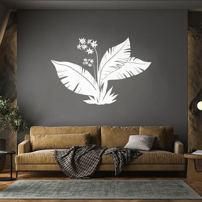 Tropics Flowers Palm Tree Leaves Home Wall Vinyl Sticker Decor Equipped With Transfer Film Kit