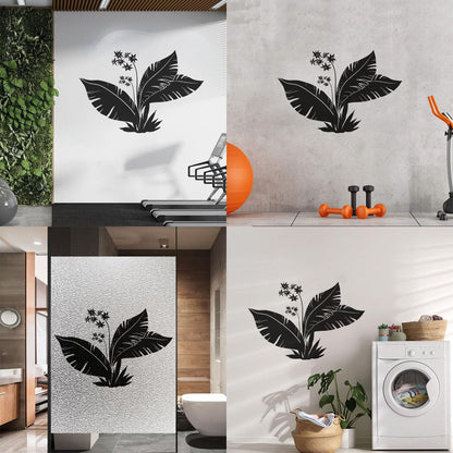 Tropics Flowers Palm Tree Leaves Home Wall Vinyl Sticker Decor Equipped With Transfer Film Kit