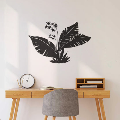 Tropics Flowers Palm Tree Leaves Home Wall Vinyl Sticker Decor Equipped With Transfer Film Kit