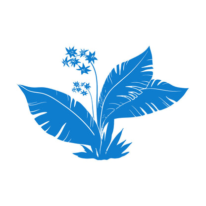 Tropics Flowers Palm Tree Leaves Home Wall Vinyl Sticker Decor Equipped With Transfer Film Kit