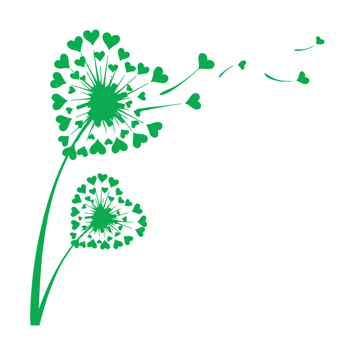 Fine Carving Stickers Decl Dandelion Love Heart Floral Flower Modern Easy Installation