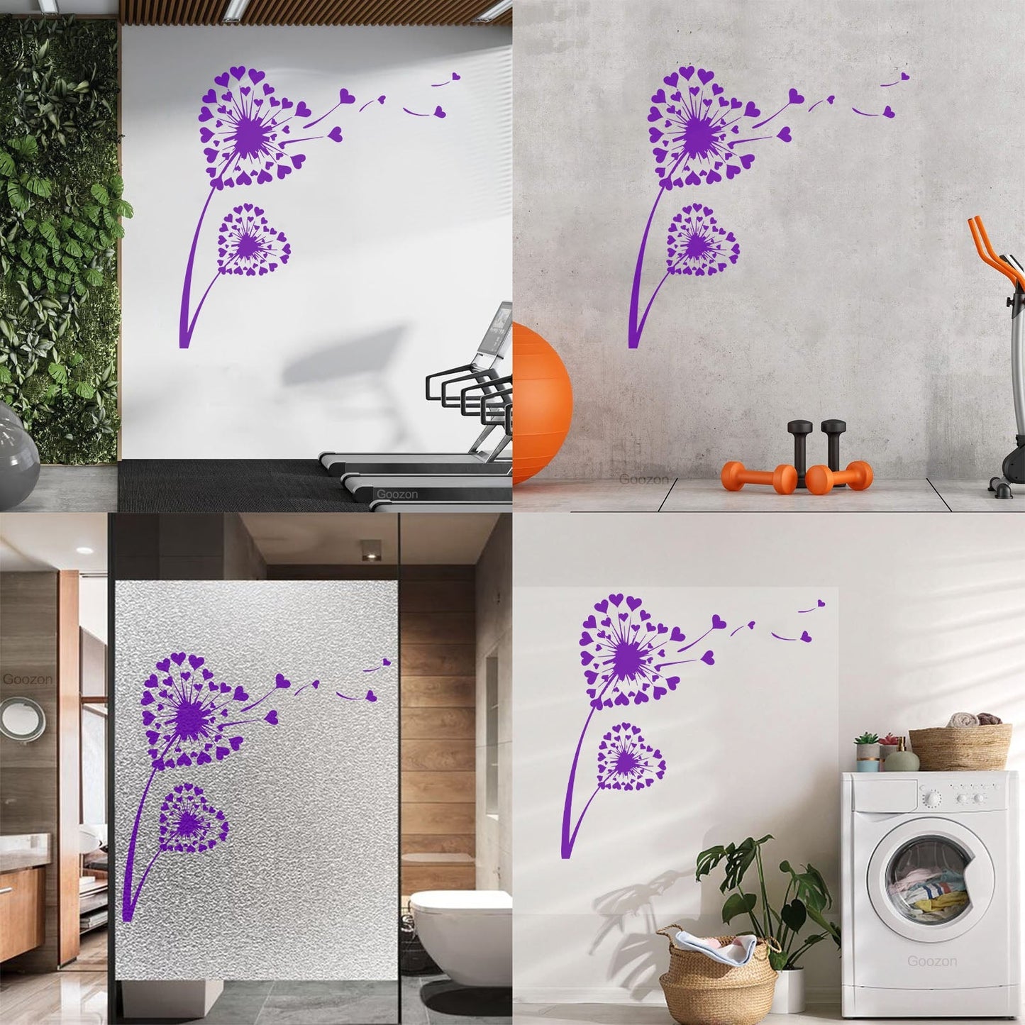 Fine Carving Stickers Decl Dandelion Love Heart Floral Flower Modern Easy Installation