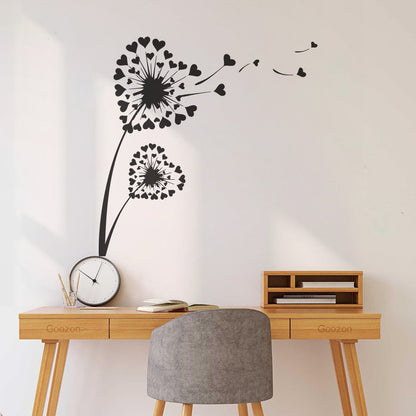 Fine Carving Stickers Decl Dandelion Love Heart Floral Flower Modern Easy Installation