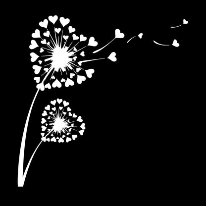 Fine Carving Stickers Decl Dandelion Love Heart Floral Flower Modern Easy Installation