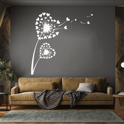 Fine Carving Stickers Decl Dandelion Love Heart Floral Flower Modern Easy Installation