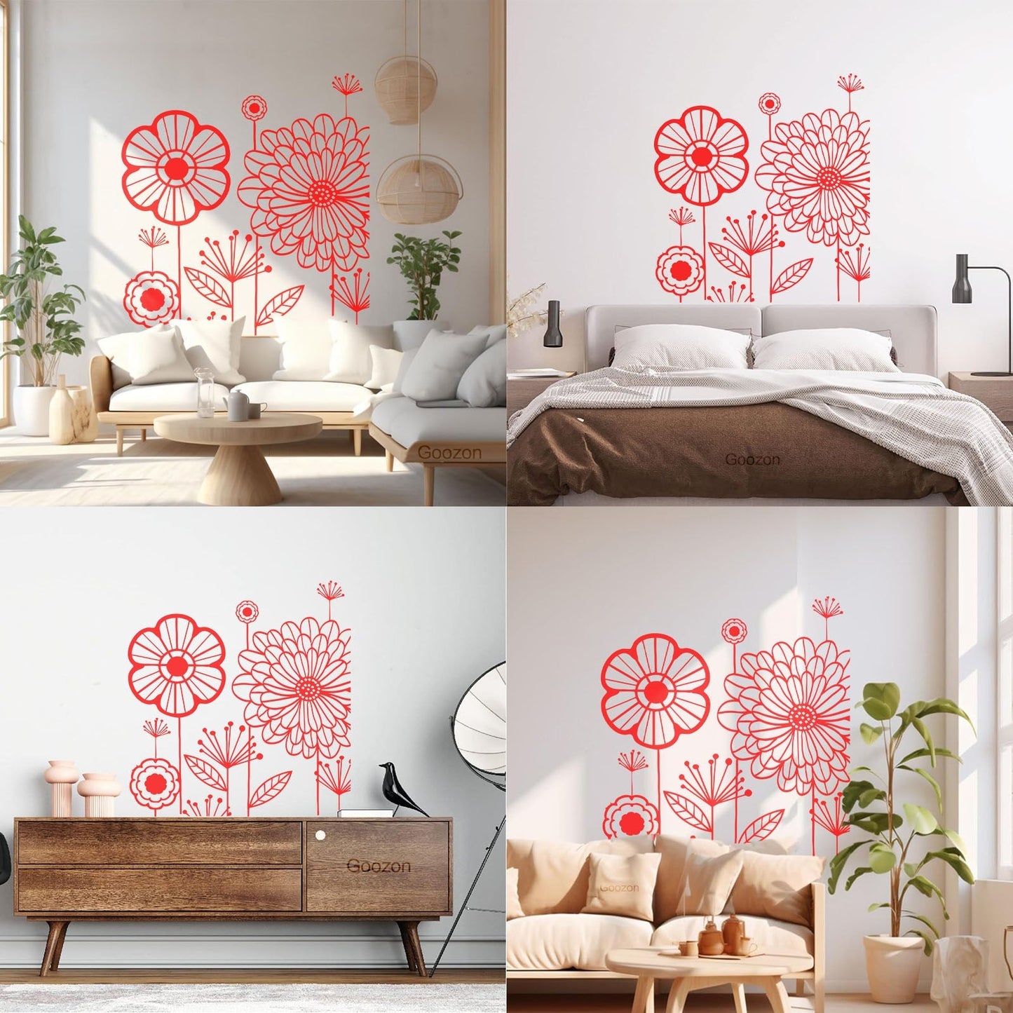 Wall Stickers Floral Flower Dandelion Cool Modern Art Mural Painting