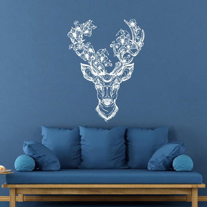 Fine Carving Decals Deer Horn Ation Fantasy Forest Flower Head Multiple Size Options