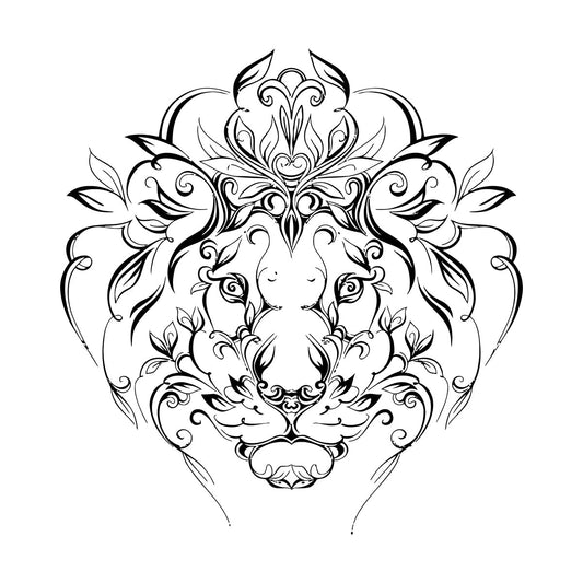 Engraving Stickers Lion King Predator Mane Patterns Flowers It Won'T Fall Off