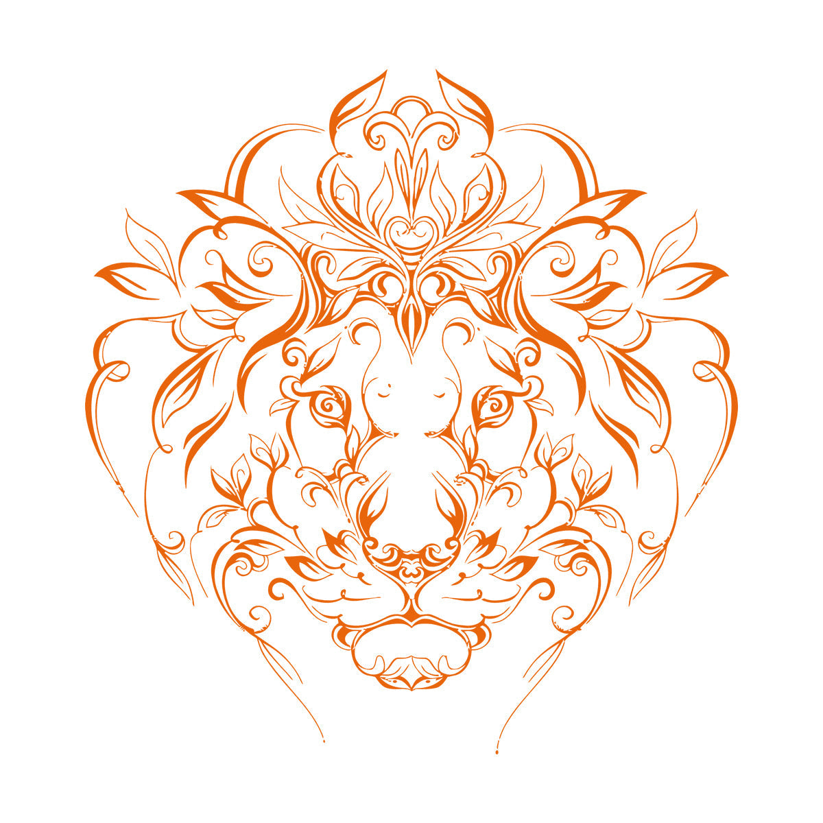 Engraving Stickers Lion King Predator Mane Patterns Flowers It Won'T Fall Off