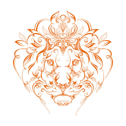 Engraving Stickers Lion King Predator Mane Patterns Flowers It Won'T Fall Off