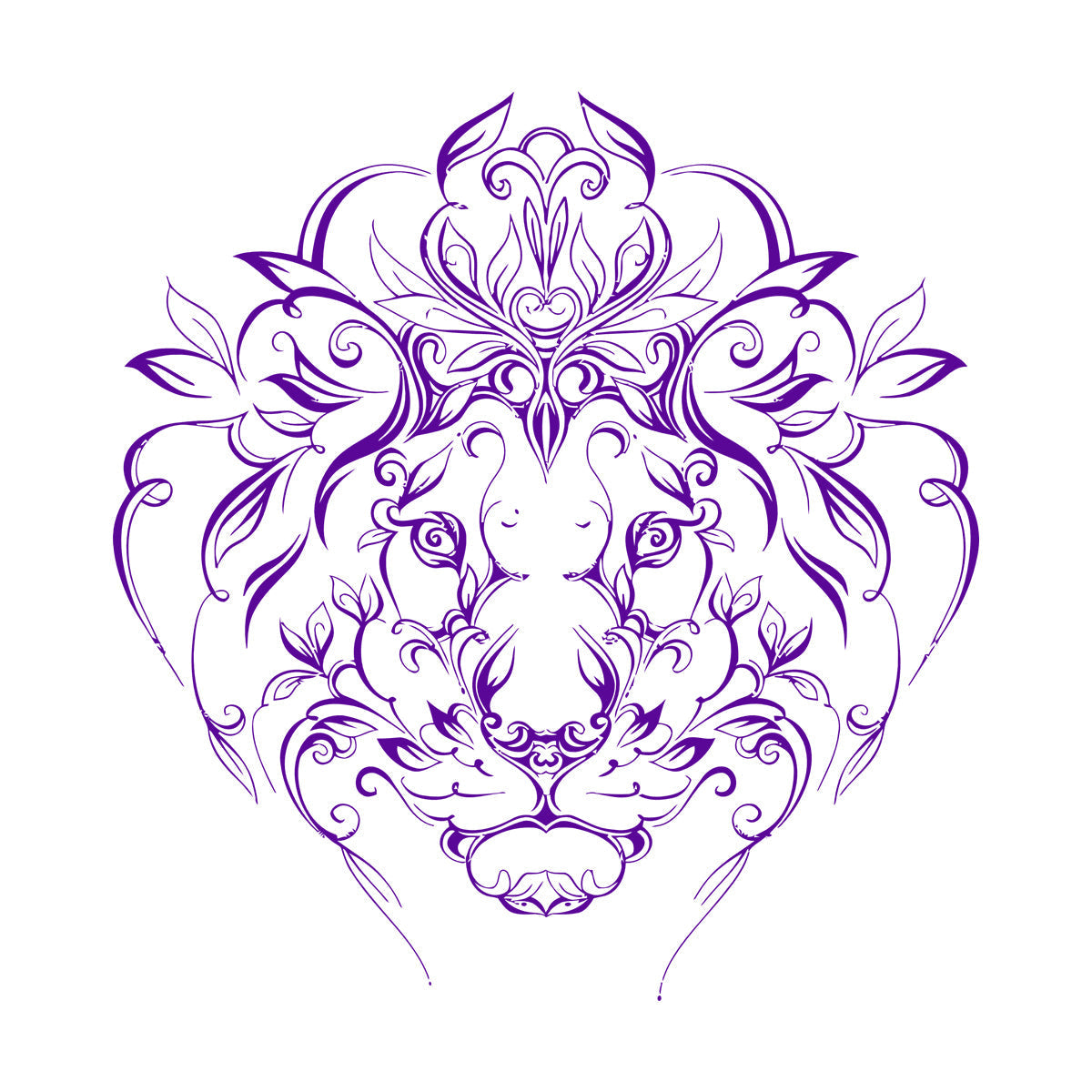 Engraving Stickers Lion King Predator Mane Patterns Flowers It Won'T Fall Off