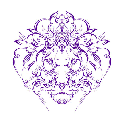 Engraving Stickers Lion King Predator Mane Patterns Flowers It Won'T Fall Off