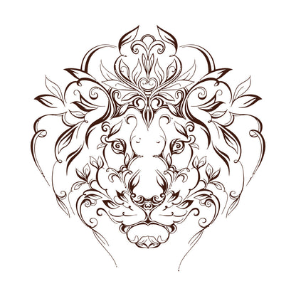 Engraving Stickers Lion King Predator Mane Patterns Flowers It Won'T Fall Off