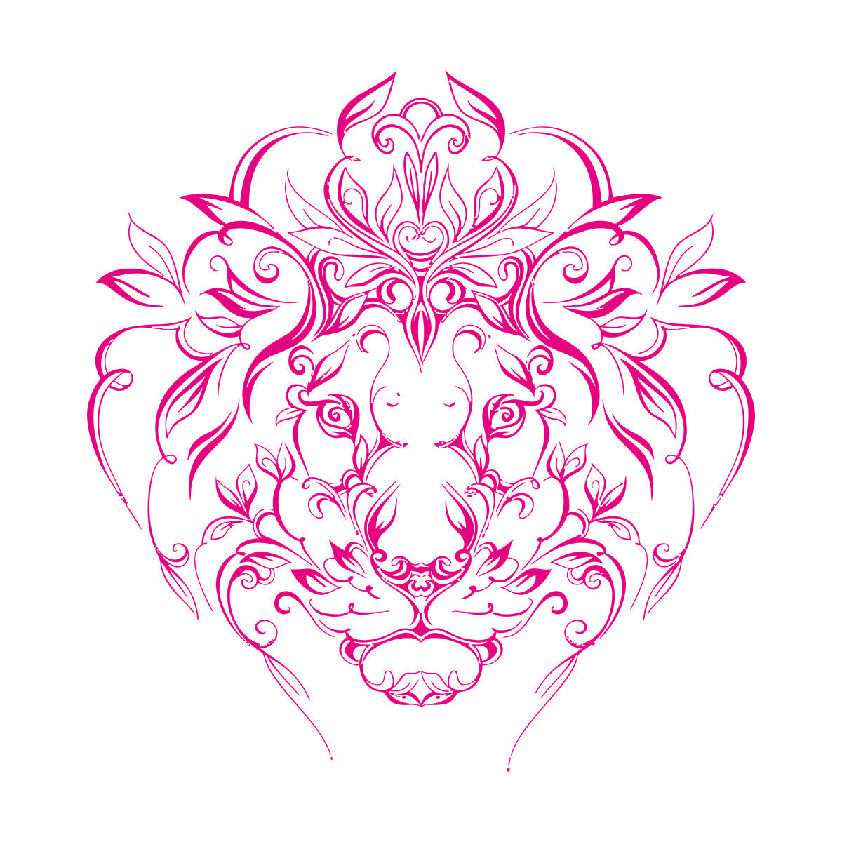 Engraving Stickers Lion King Predator Mane Patterns Flowers It Won'T Fall Off