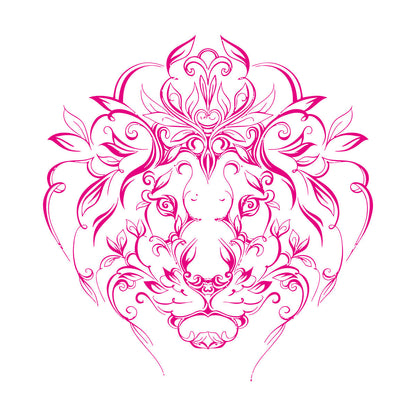 Engraving Stickers Lion King Predator Mane Patterns Flowers It Won'T Fall Off