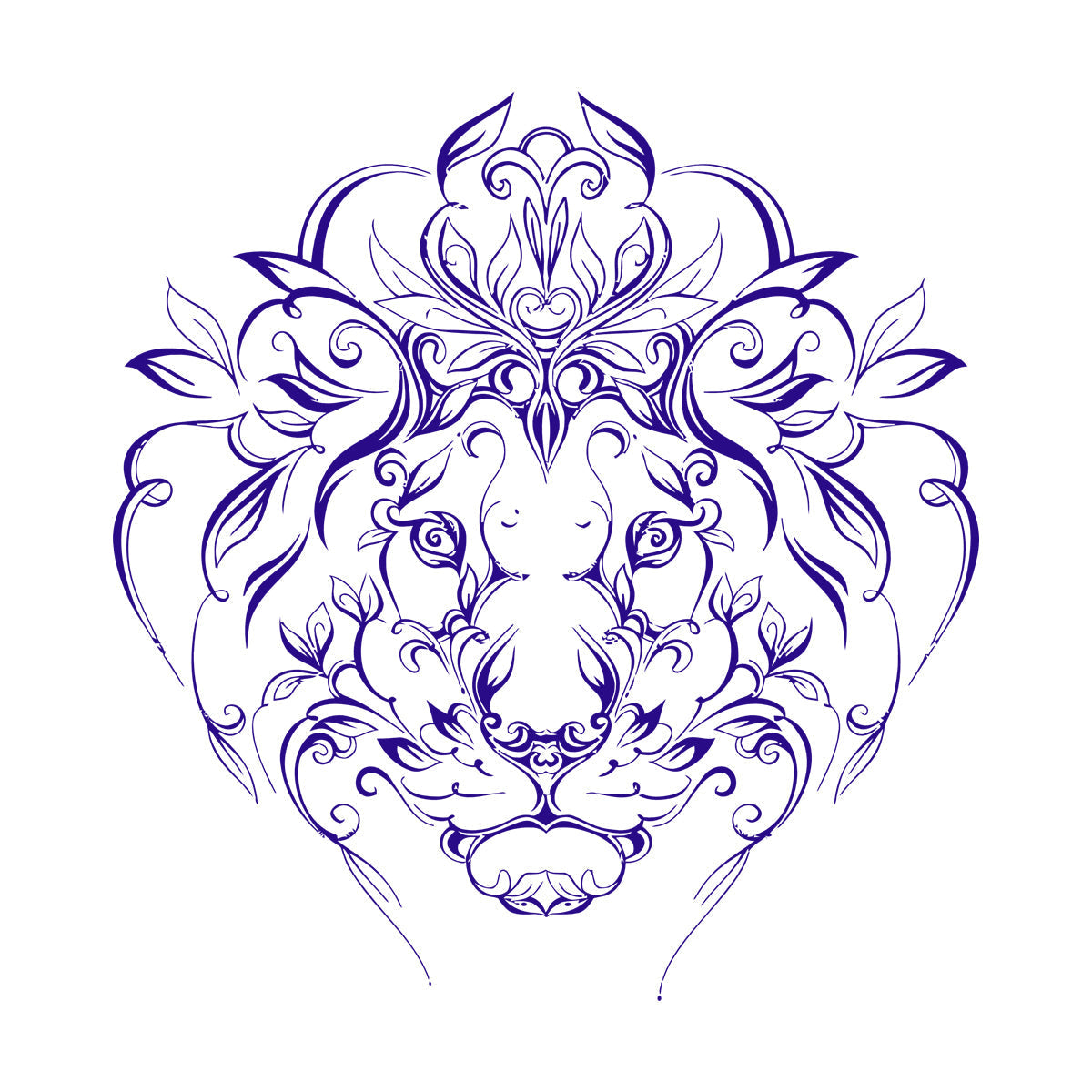 Engraving Stickers Lion King Predator Mane Patterns Flowers It Won'T Fall Off