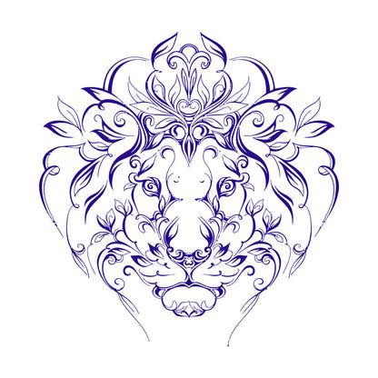 Engraving Stickers Lion King Predator Mane Patterns Flowers It Won'T Fall Off