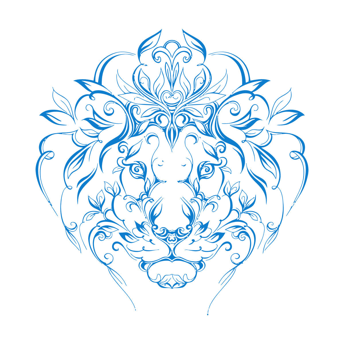 Engraving Stickers Lion King Predator Mane Patterns Flowers It Won'T Fall Off