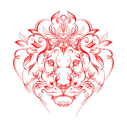 Engraving Stickers Lion King Predator Mane Patterns Flowers It Won'T Fall Off