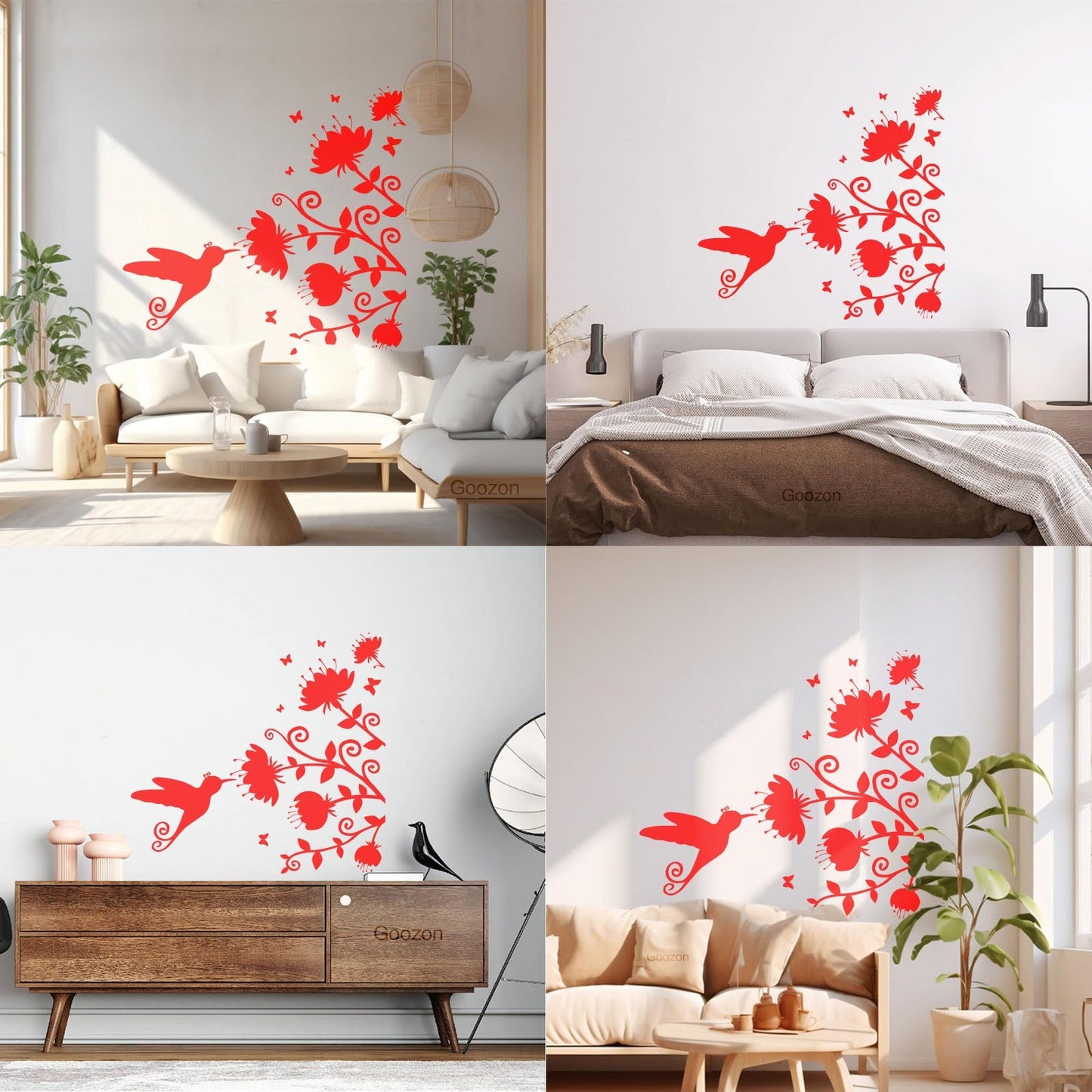 Beautiful Little Bird Colibri Miraculous Flowers Lettering Decals Personalized Customization