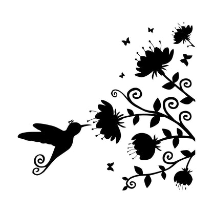 Beautiful Little Bird Colibri Miraculous Flowers Lettering Decals Personalized Customization