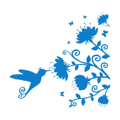 Beautiful Little Bird Colibri Miraculous Flowers Lettering Decals Personalized Customization