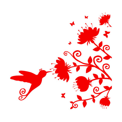 Beautiful Little Bird Colibri Miraculous Flowers Lettering Decals Personalized Customization