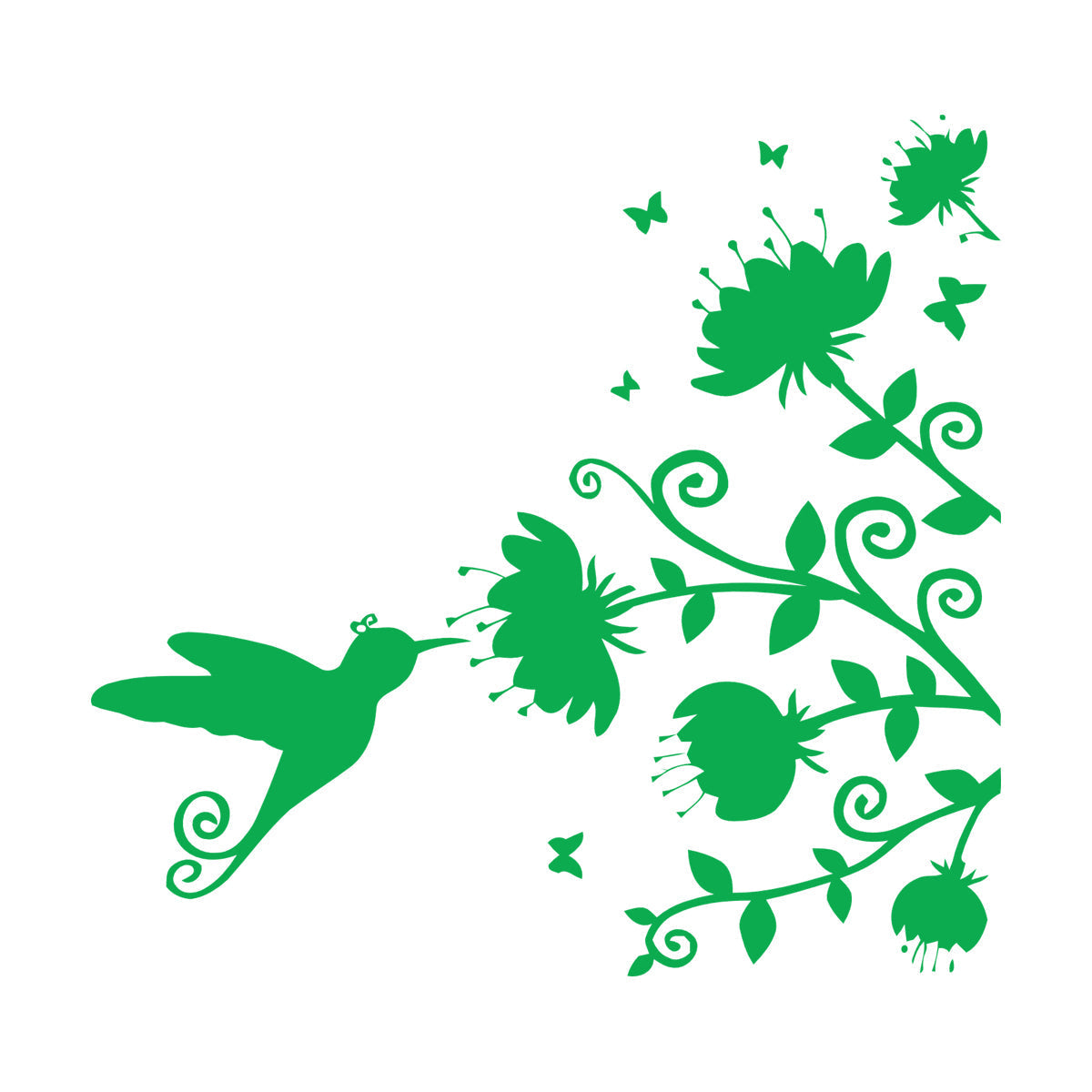 Beautiful Little Bird Colibri Miraculous Flowers Lettering Decals Personalized Customization