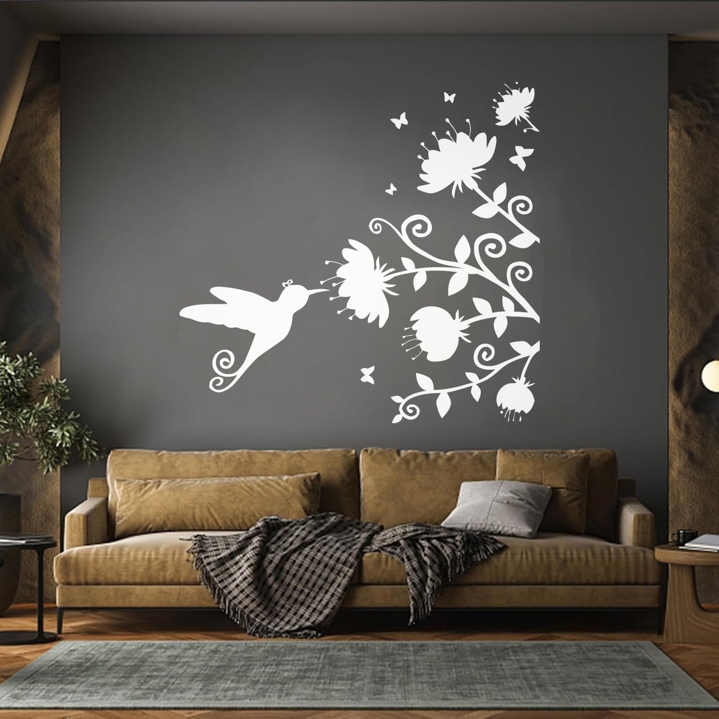 Beautiful Little Bird Colibri Miraculous Flowers Lettering Decals Personalized Customization