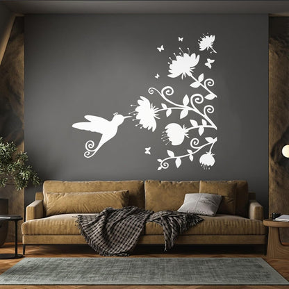 Beautiful Little Bird Colibri Miraculous Flowers Lettering Decals Personalized Customization